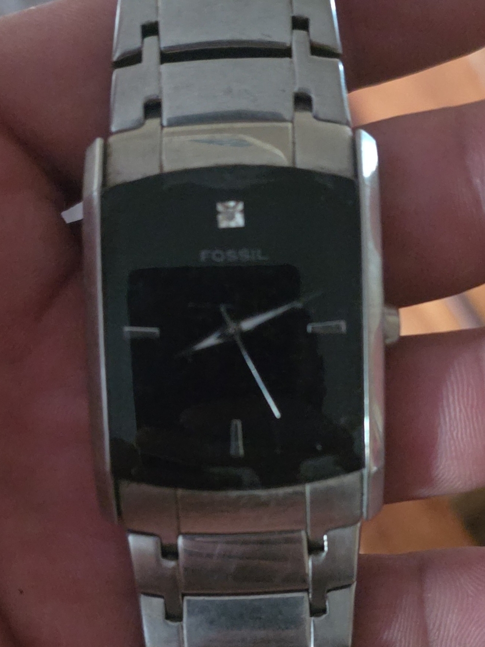 Fossil Stainless Steel Watch with Black Dial